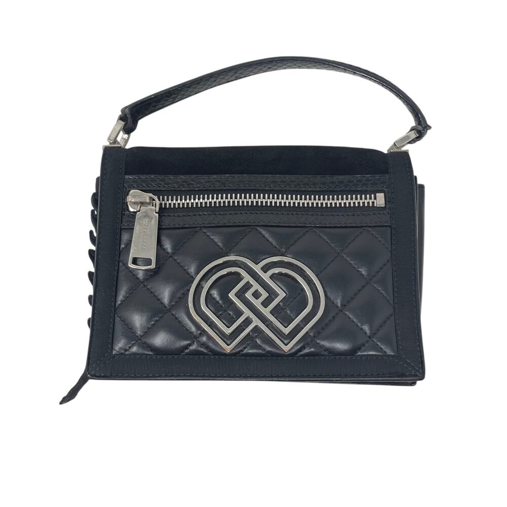 Dsquared2 – Quilted DD Crossbody Shoulder Bag – Handbag - Black Leather & Suede